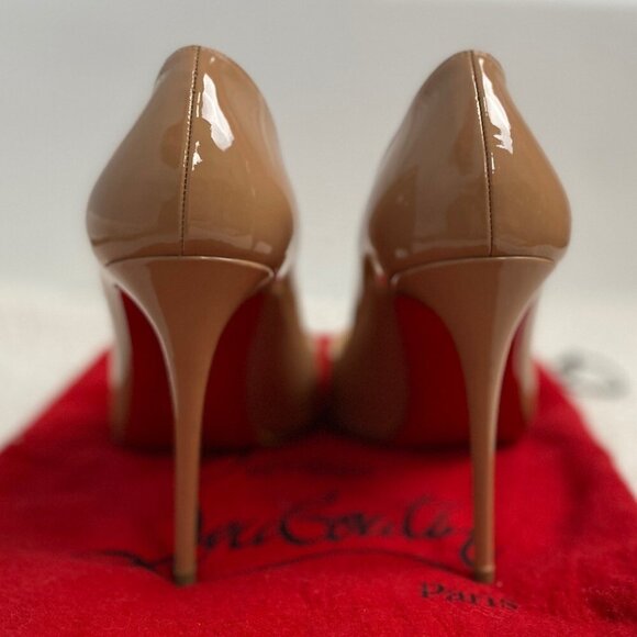 Christian Louboutin Pumps Beige Tan Patent Leather Simple - Picture 7 of 12